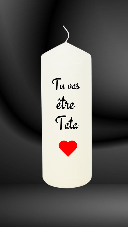 Bougie " Tu vas être Tata "