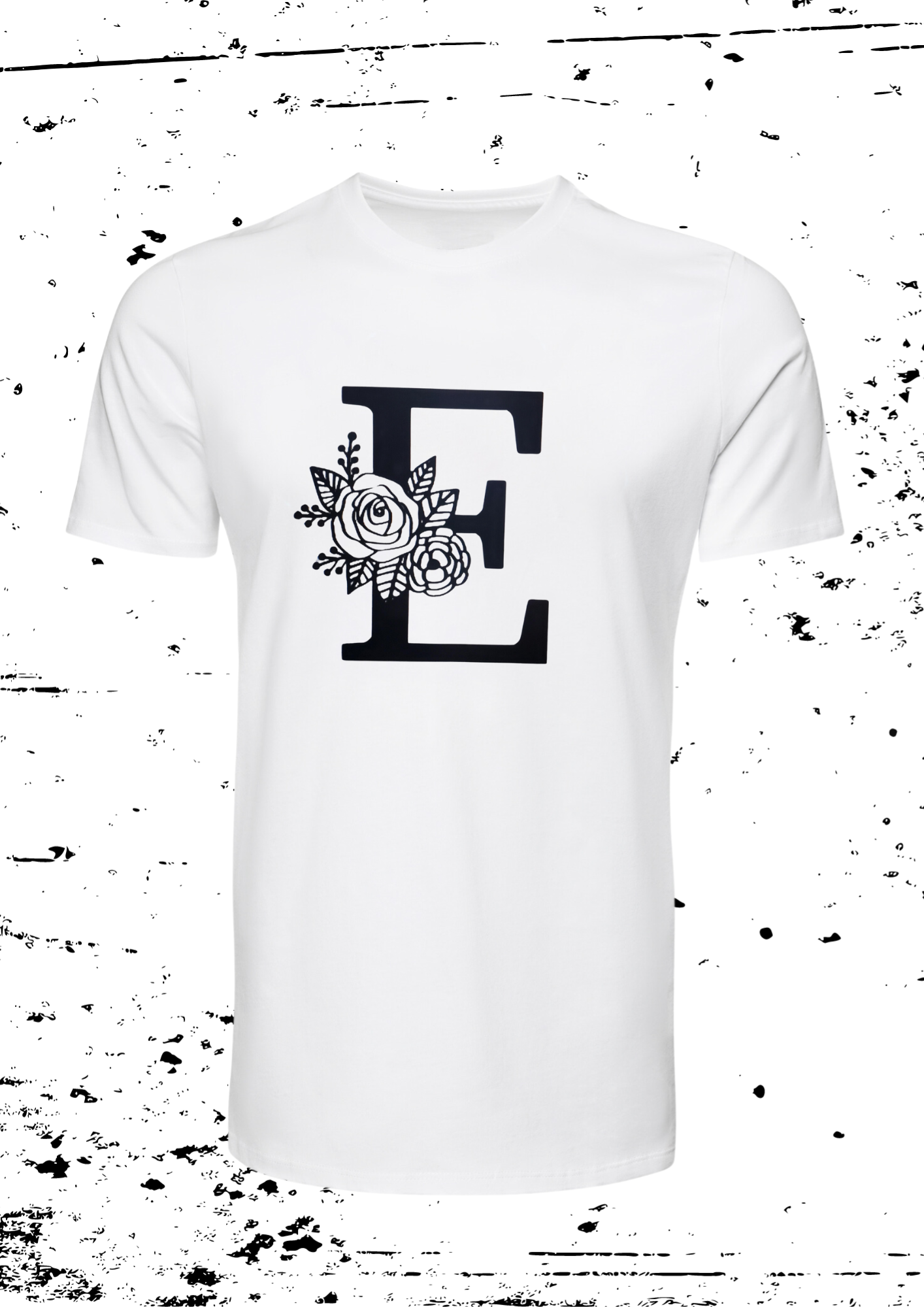 Tee Shirt Blanc Femme Initiale Fleur