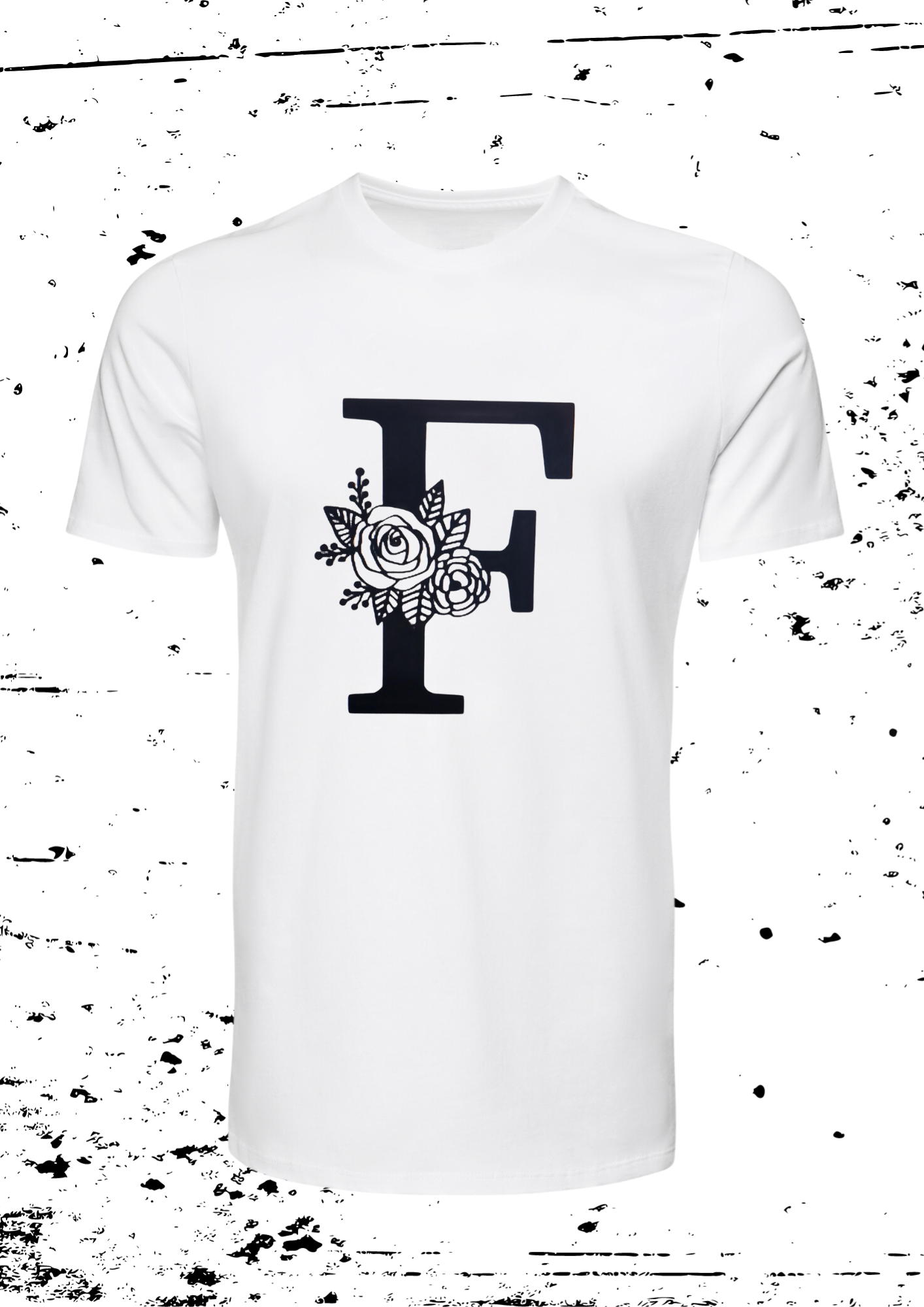 Tee Shirt Blanc Femme Initiale Fleur