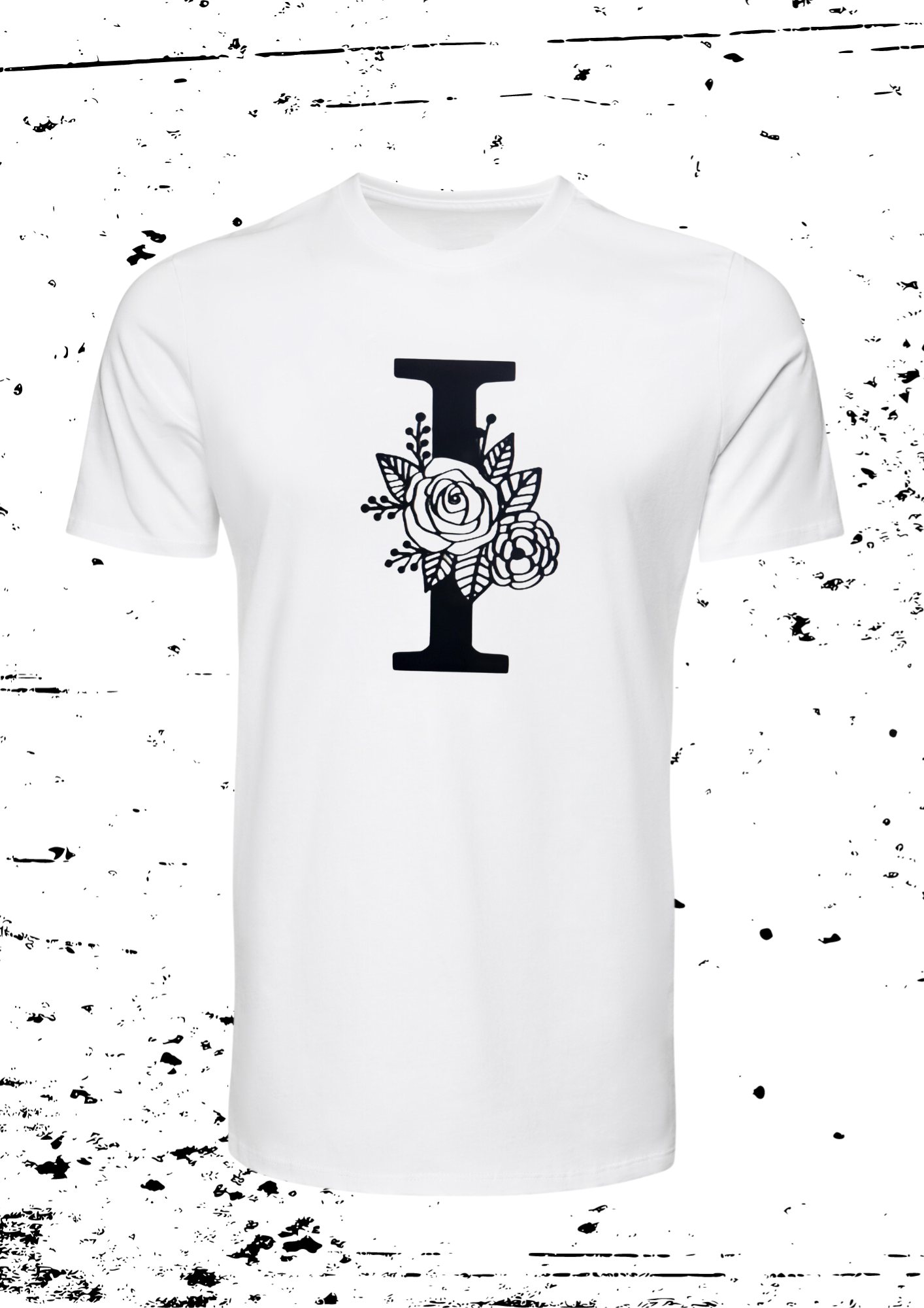 Tee Shirt Blanc Femme Initiale Fleur