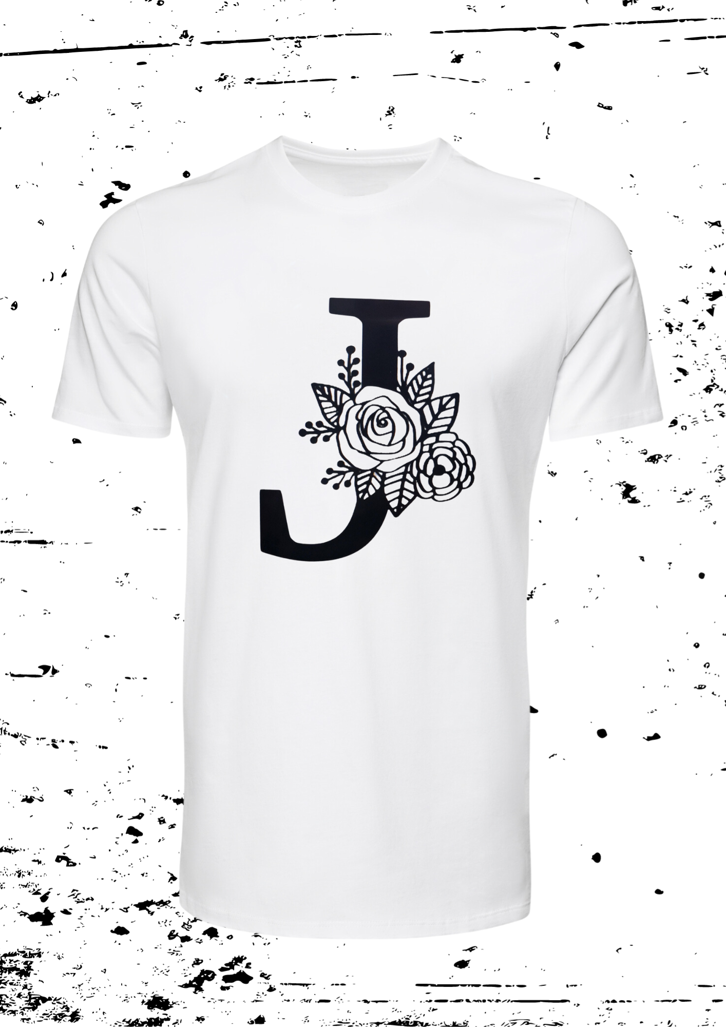 Tee Shirt Blanc Femme Initiale Fleur