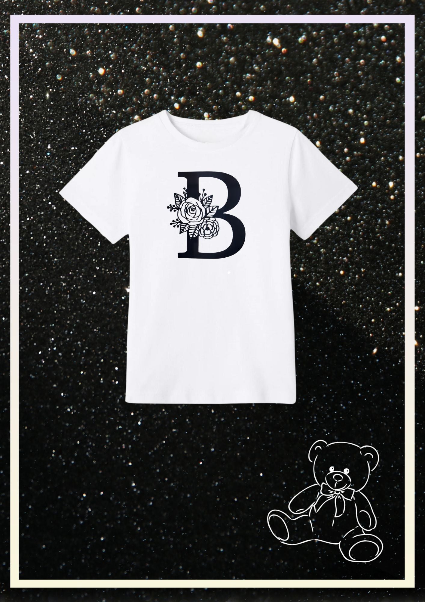 Tee Shirt Blanc Enfant " Initiale "