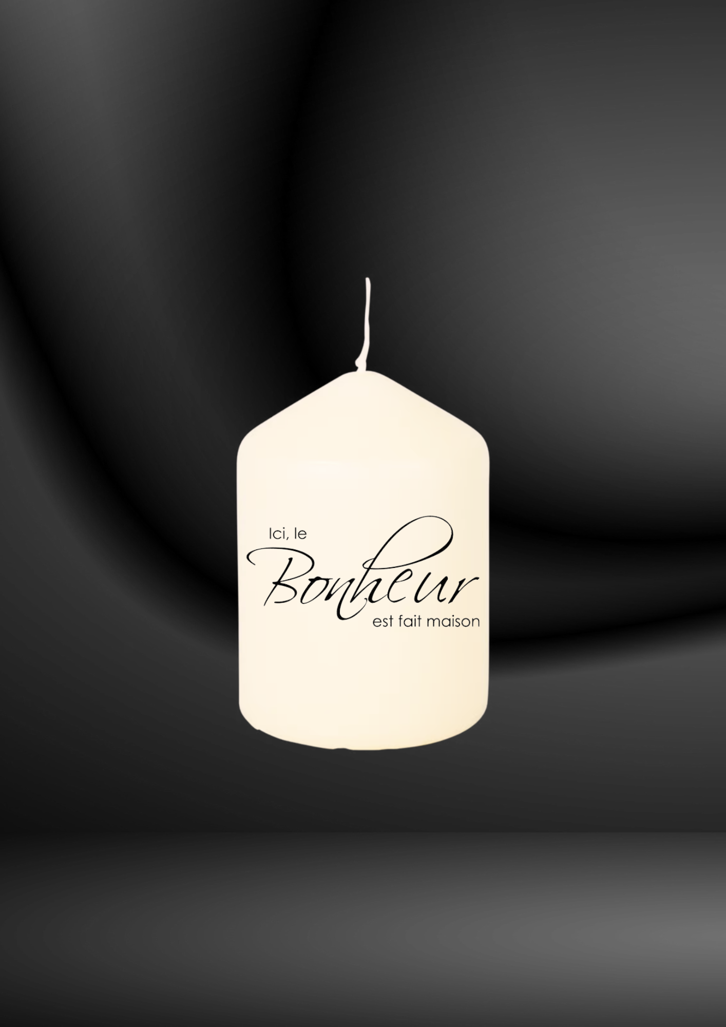 Bougie " Ici le bonheur est fait maison "