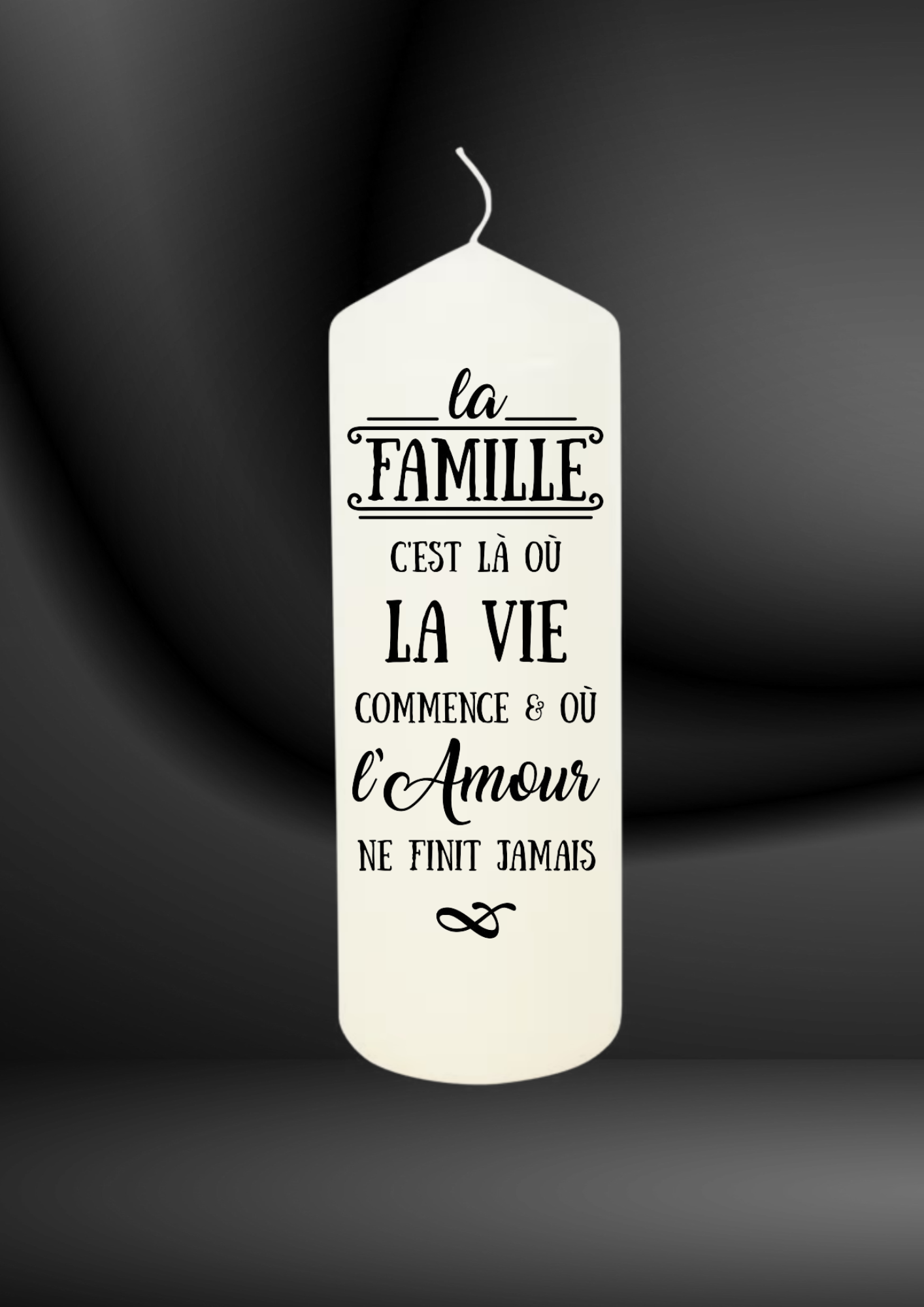 Bougie " La famille c'est la ou la vie commence "