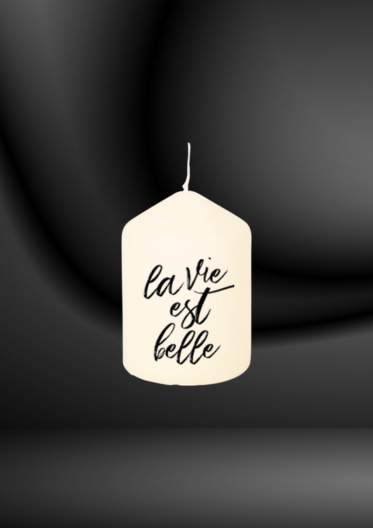 Bougie " La vie est belle "