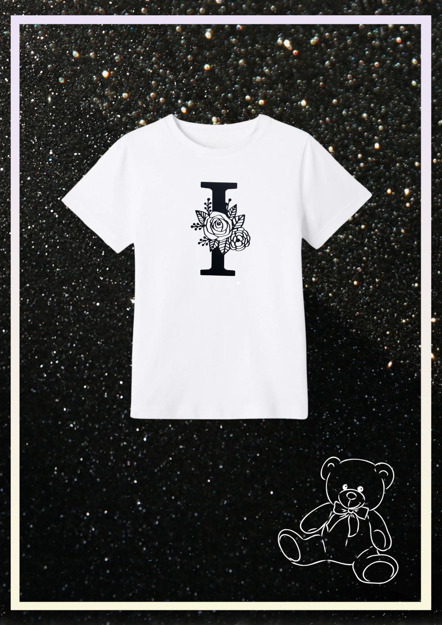 Tee Shirt Blanc Enfant " Initiale "