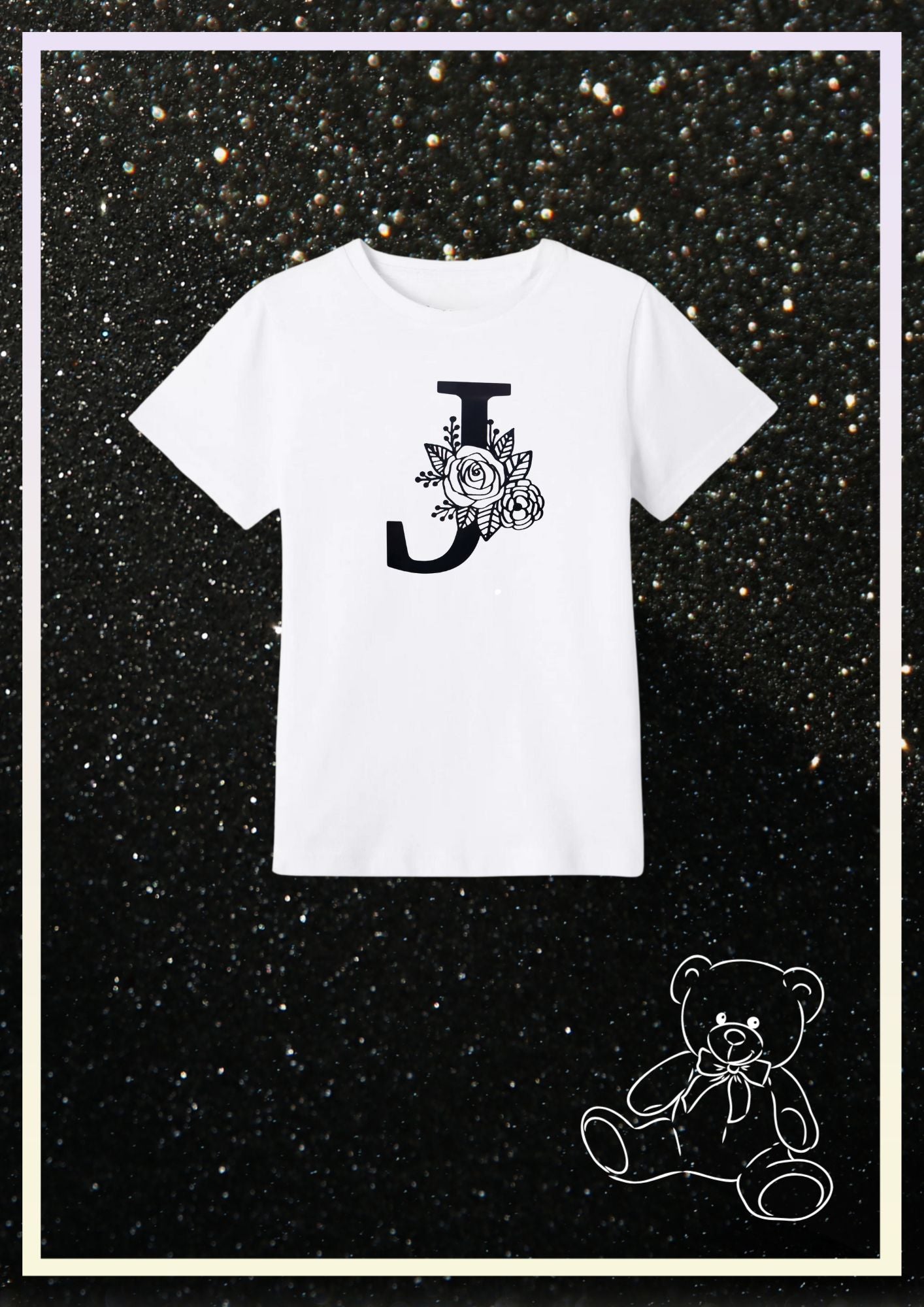 Tee Shirt Blanc Enfant " Initiale "