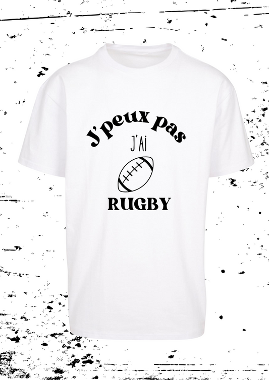 Tee-shirt Mixte " J'peux pas j'ai rugby "