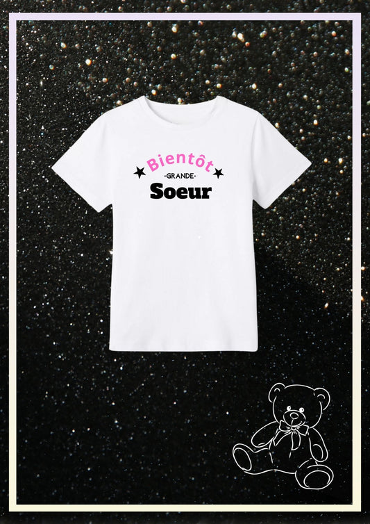 Tee Shirt Enfant " Bientôt Grande Sœur "