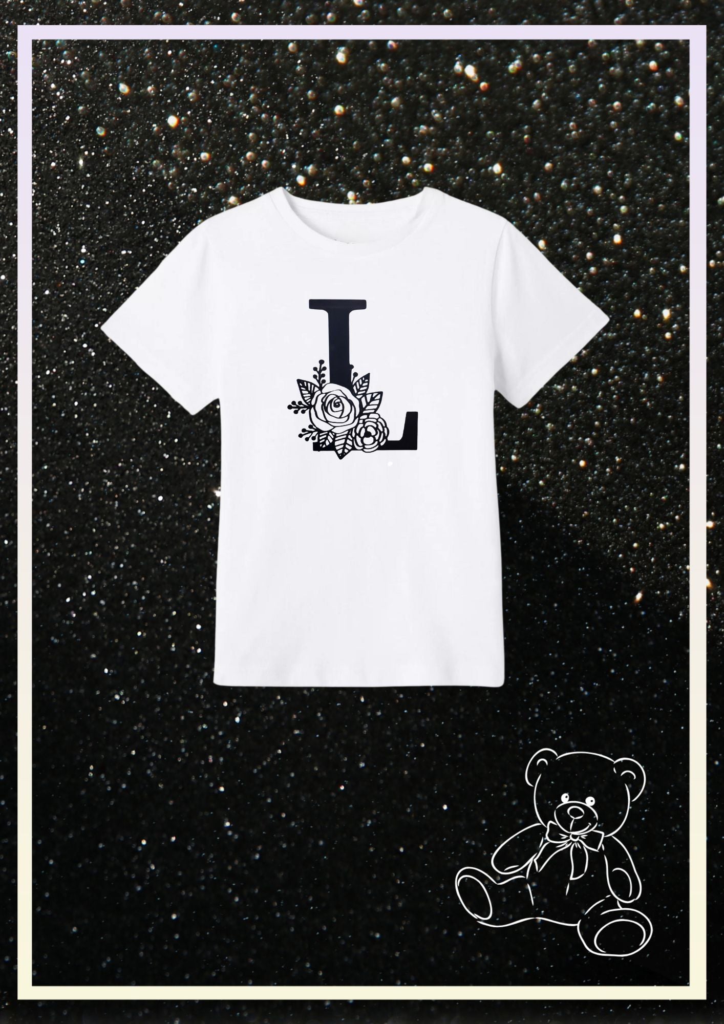 Tee Shirt Blanc Enfant " Initiale "