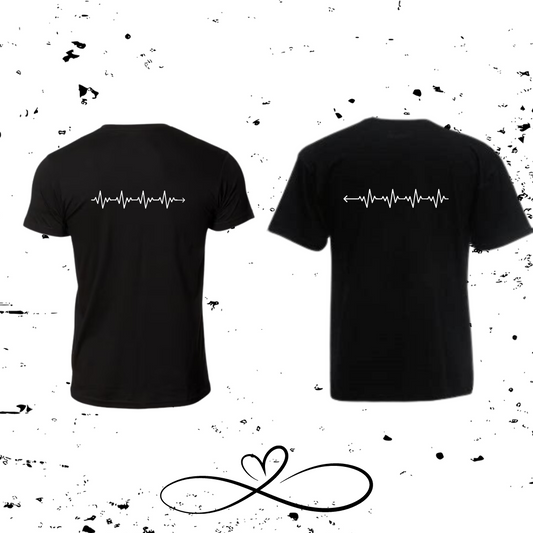 Ensemble Tee Shirt Couple " Electrocardiogramme Cœur " Dos