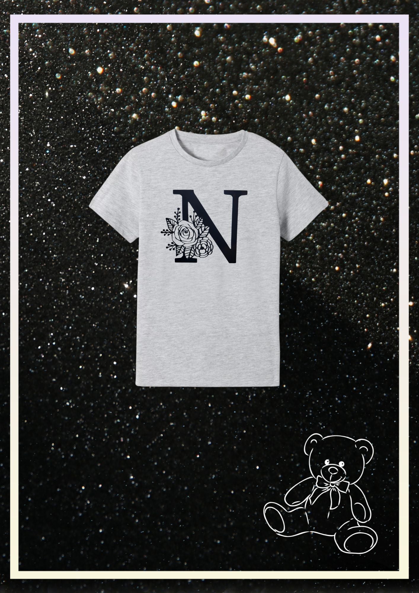 Tee Shirt Enfant Noir " Initiale "