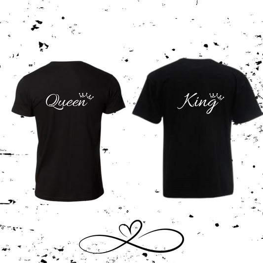 Ensemble Tee Shirt Couple Dos " Queen and King "